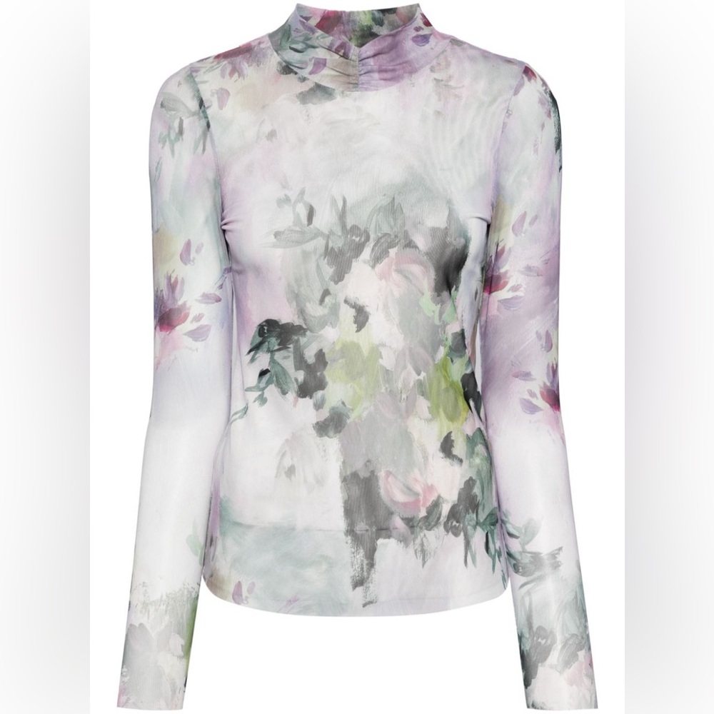 Ted Baker Floral Printed Mesh Top